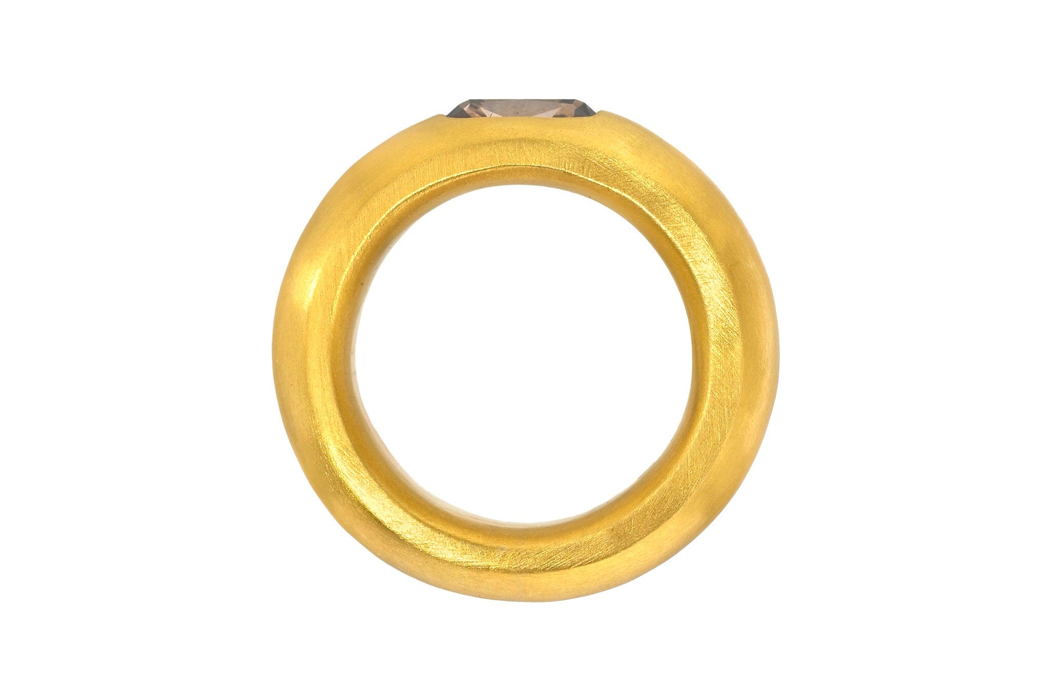 ONE OF A KIND BROWN OLD CUSHION CUT DIAMOND OVERSIZED SIGNATURE BAND