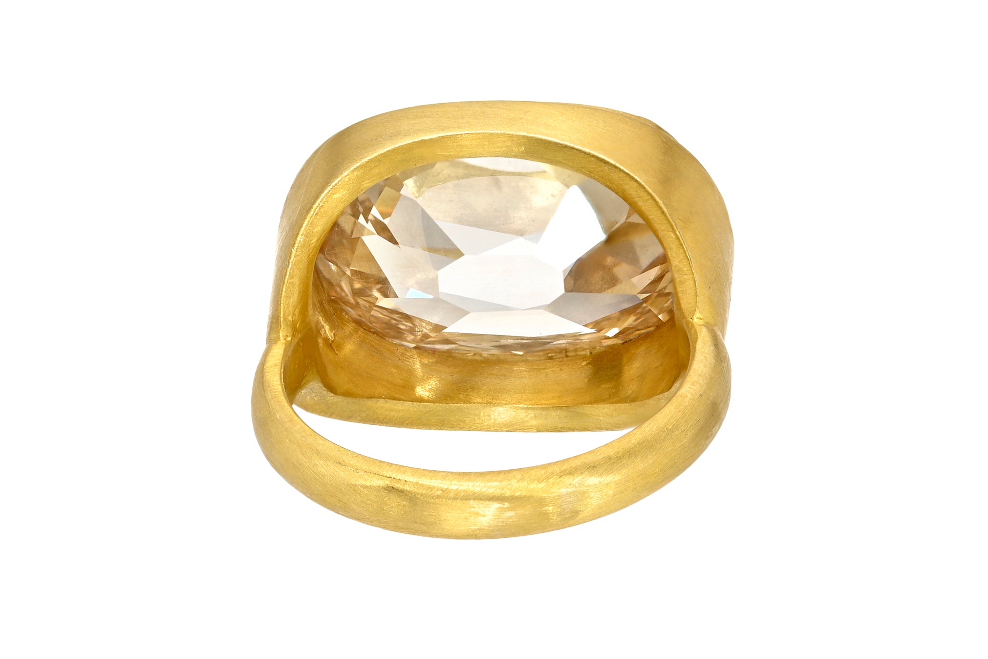 ONE OF A KIND FANCY ORANGE BROWN OLD MINE CUT DIAMOND ZIGGURAT GEM SIGNATURE BAND