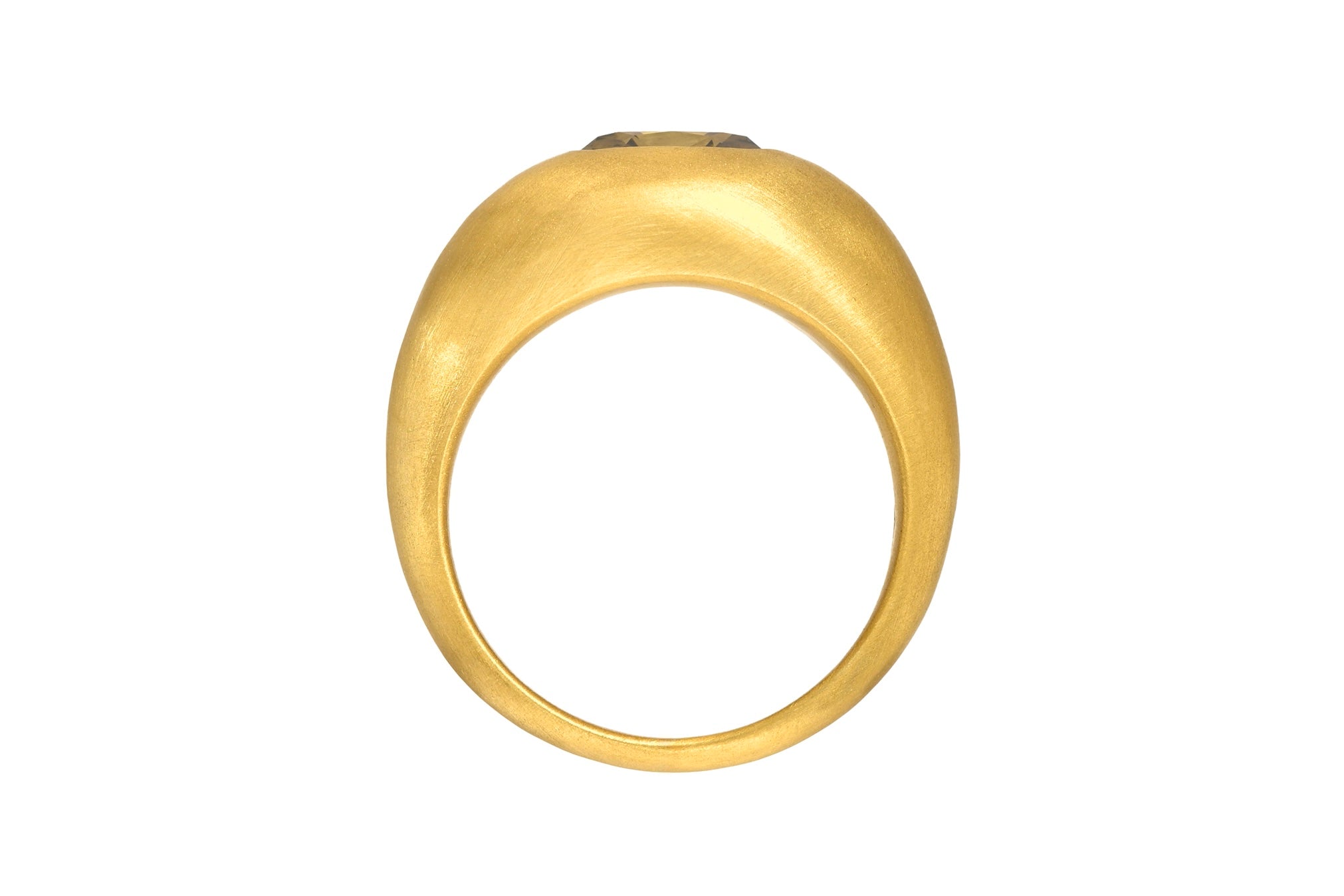 ONE OF A KIND CHAMELEON OLD MINE CUSHION CUT DIAMOND GEM SIGNET RING