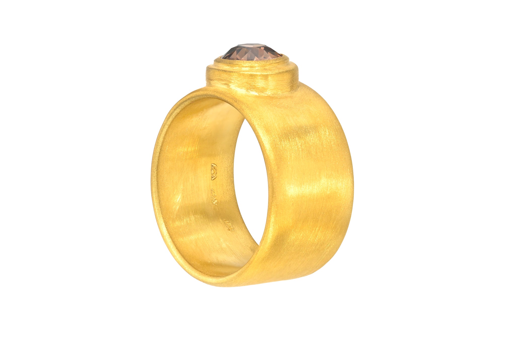 ONE OF A KIND FANCY BROWN OLD EUROPEAN CUT DIAMOND HALF CIGAR BAND