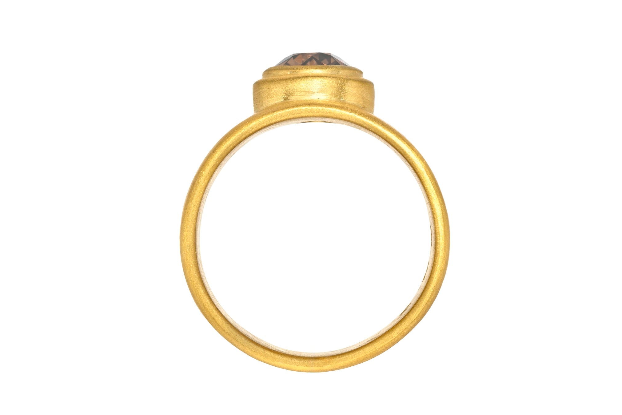 ONE OF A KIND FANCY BROWN OLD EUROPEAN CUT DIAMOND HALF CIGAR BAND