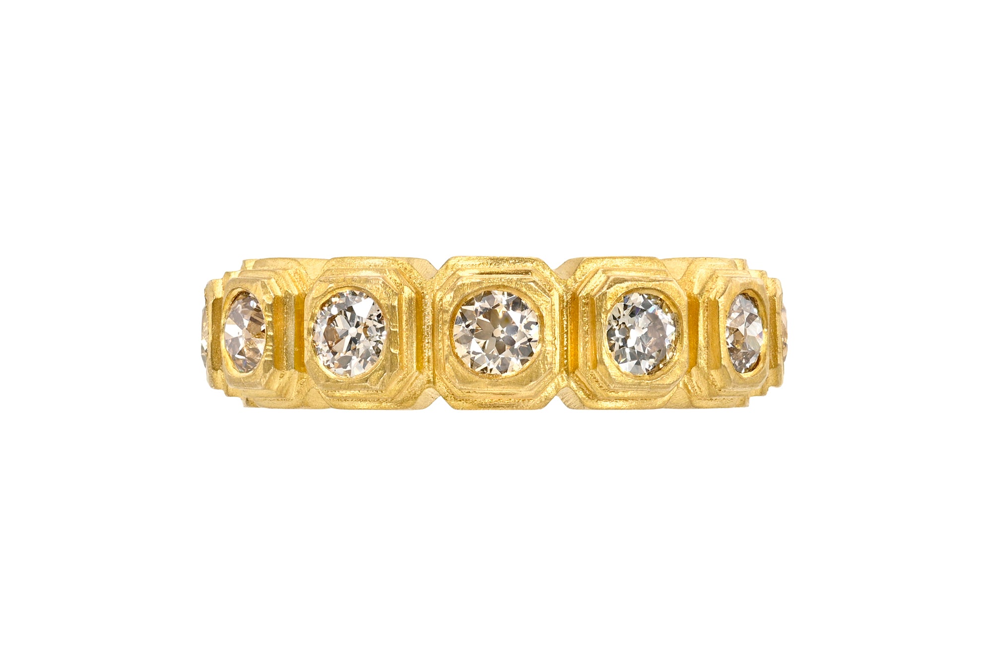 CHAMPAGNE DIAMOND ZIGGURAT ETERNITY BAND