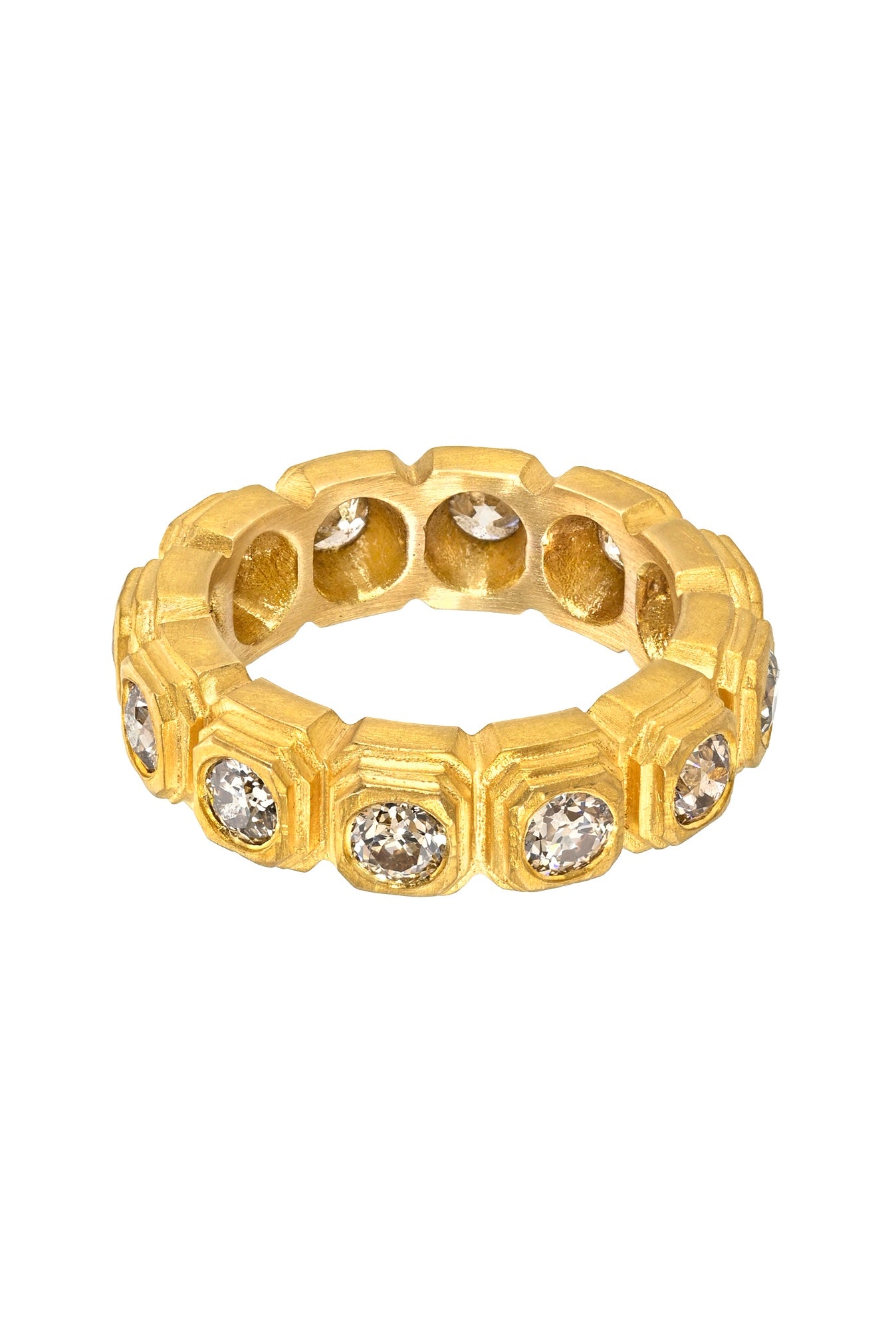 CHAMPAGNE DIAMOND ZIGGURAT ETERNITY BAND