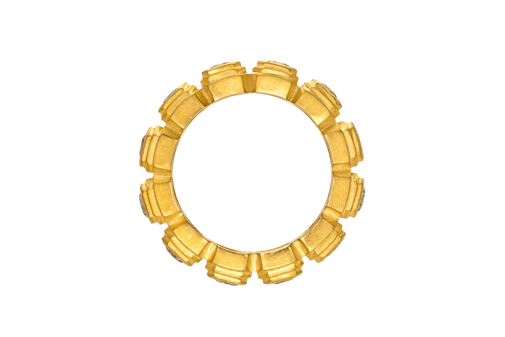 CHAMPAGNE DIAMOND ZIGGURAT ETERNITY BAND