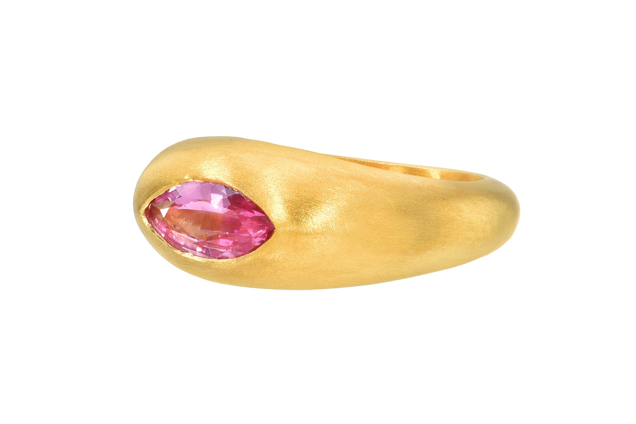 MARQUISE PINK SAPPHIRE GEM SIGNET RING