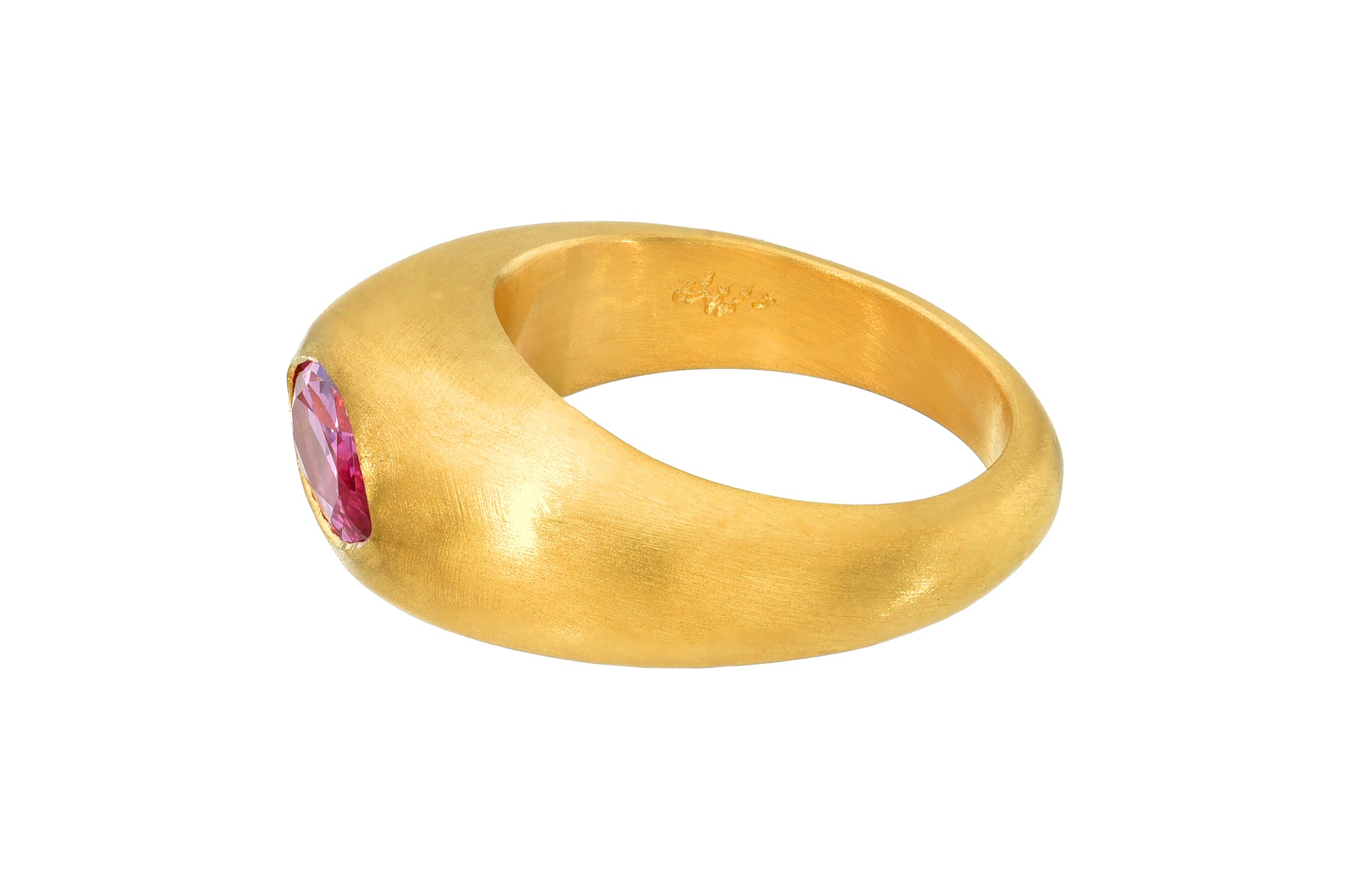MARQUISE PINK SAPPHIRE GEM SIGNET RING