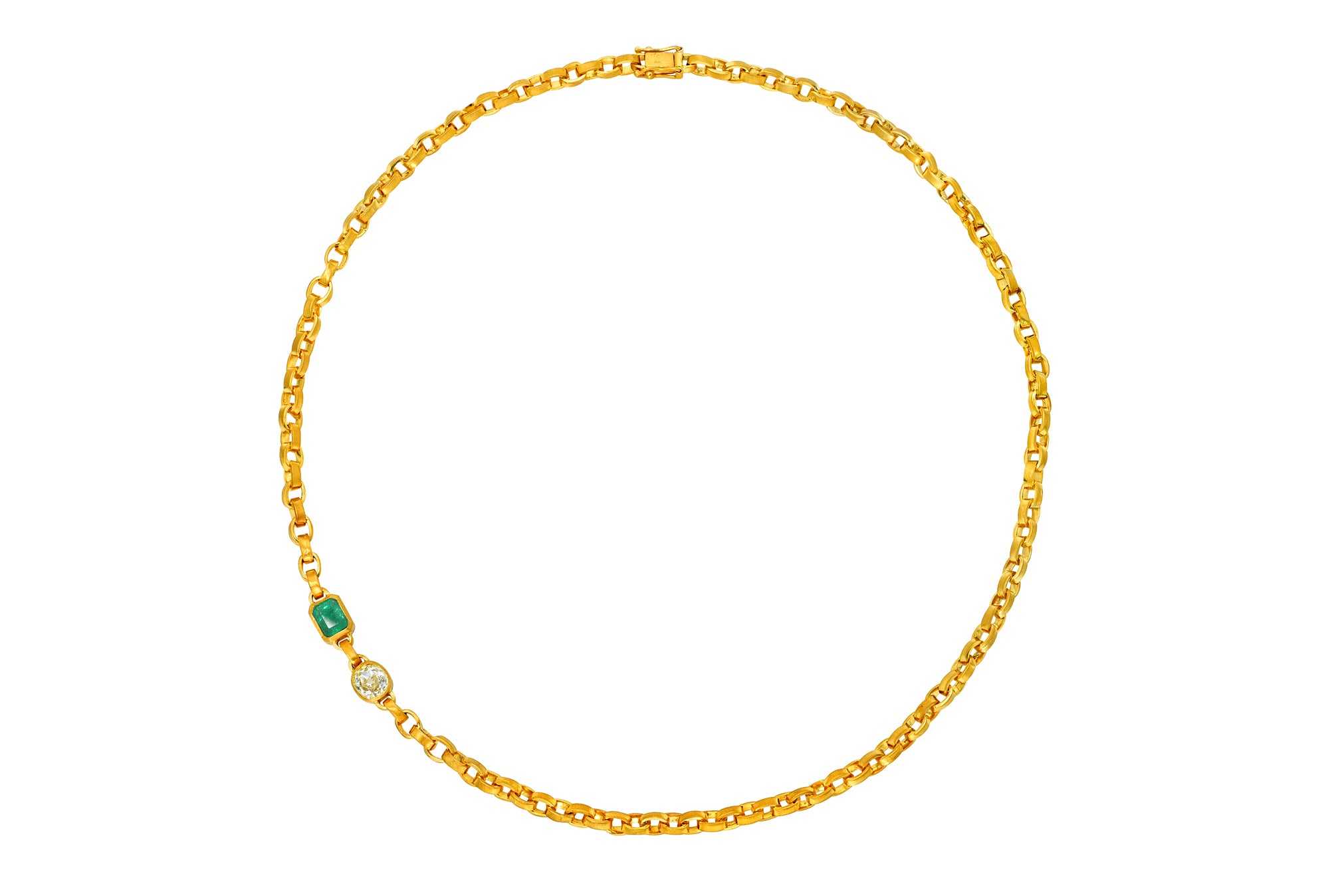 DOUBLE EMERALD & DIAMOND SIGNATURE CHAIN – DARIUS