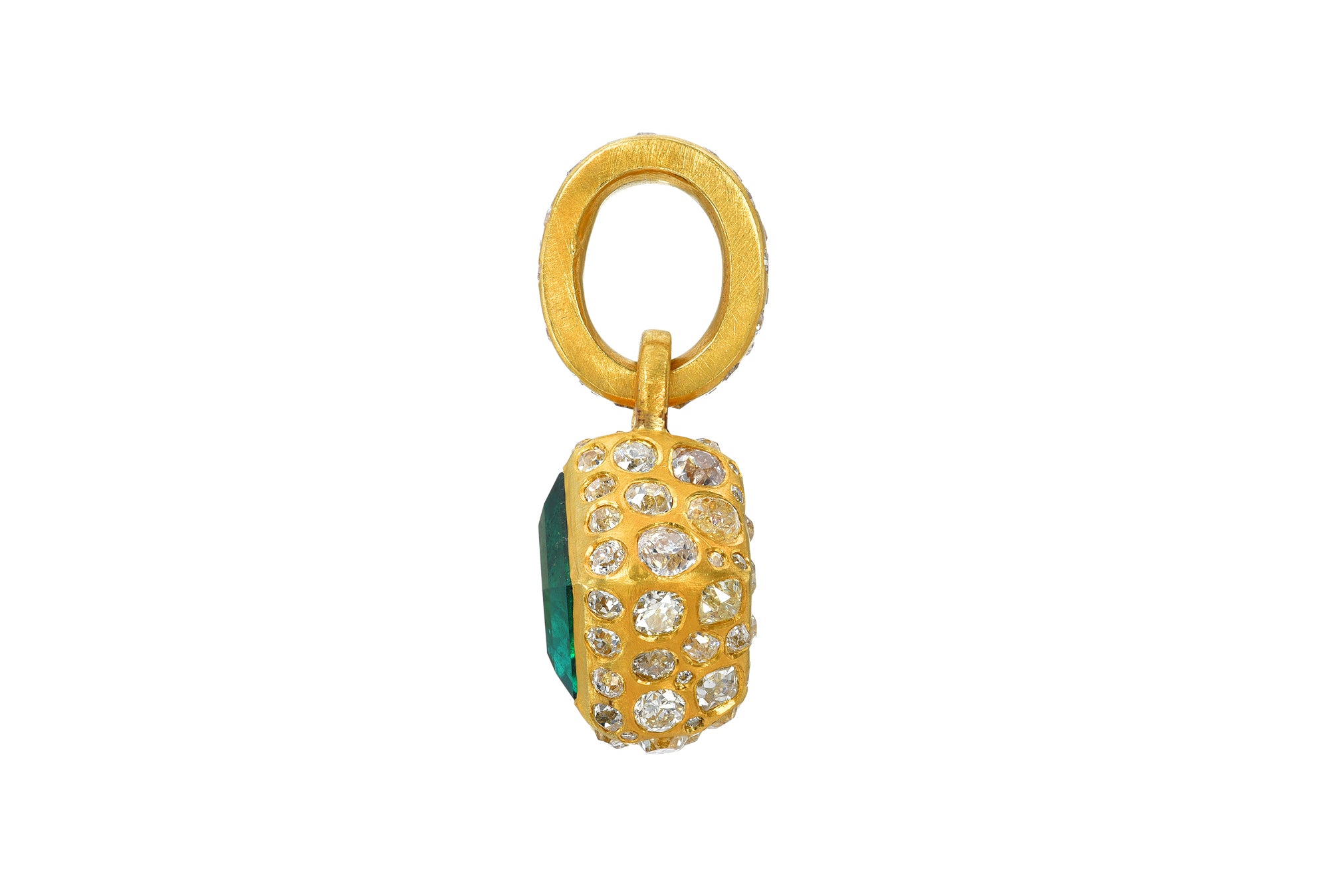 Darius Jewels one of a kind the moonstones emerald and diamond heirloom pendant