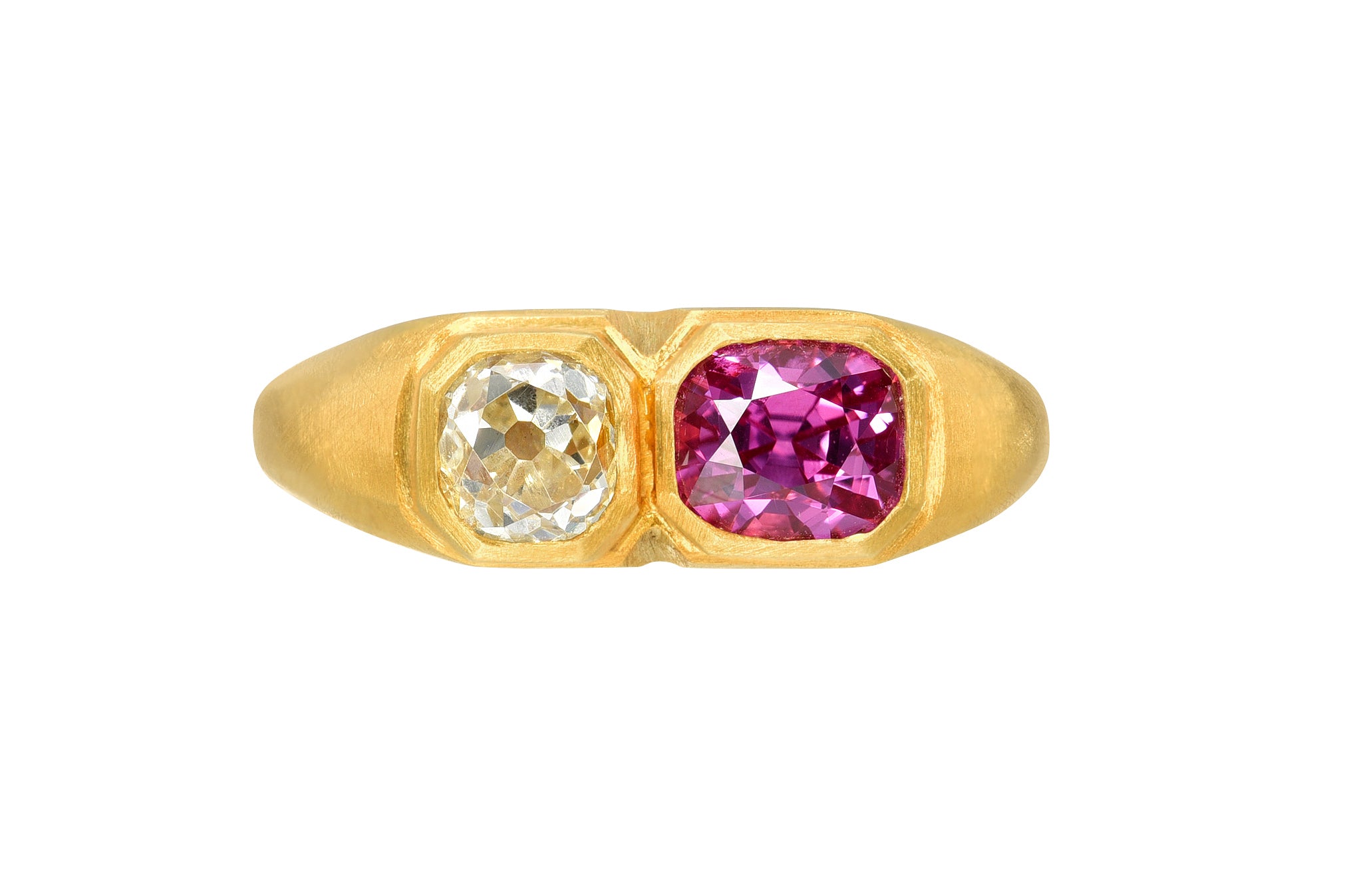 Darius Jewels one of a kind double pink sapphire & diamond ring