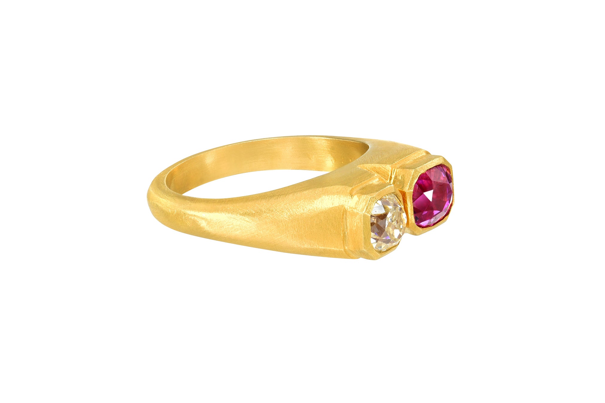 Darius Jewels one of a kind double pink sapphire & diamond ring