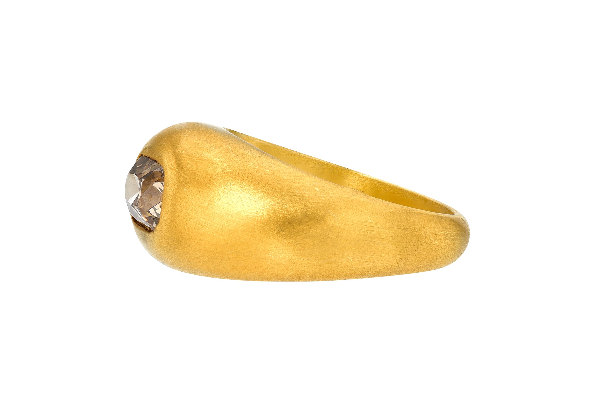 Darius Jewels antique brown diamond gem signet ring cushion cut 