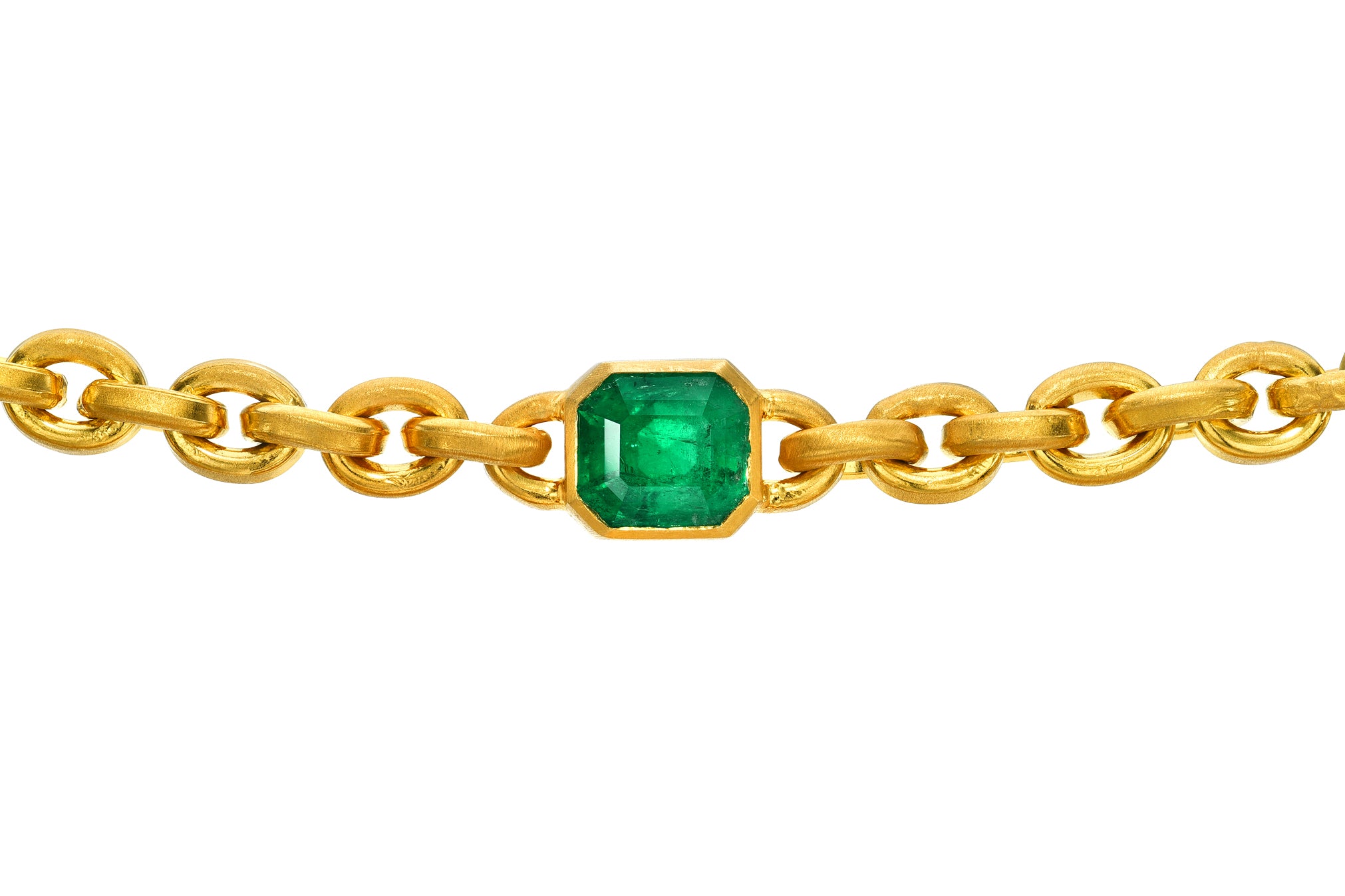 Darius Jewels one of a kind oversized emerald Colombian signature chain