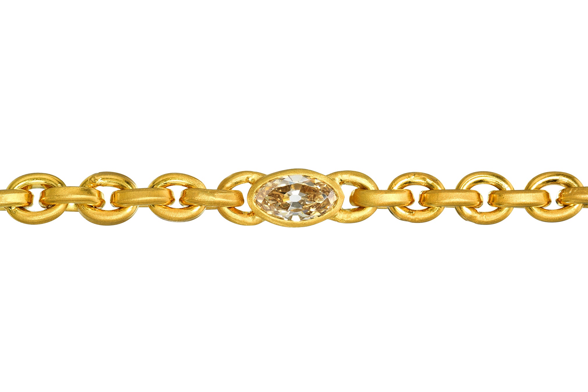 Darius Jewels one of a kind antique moval diamond signature oversized signature chain braclet