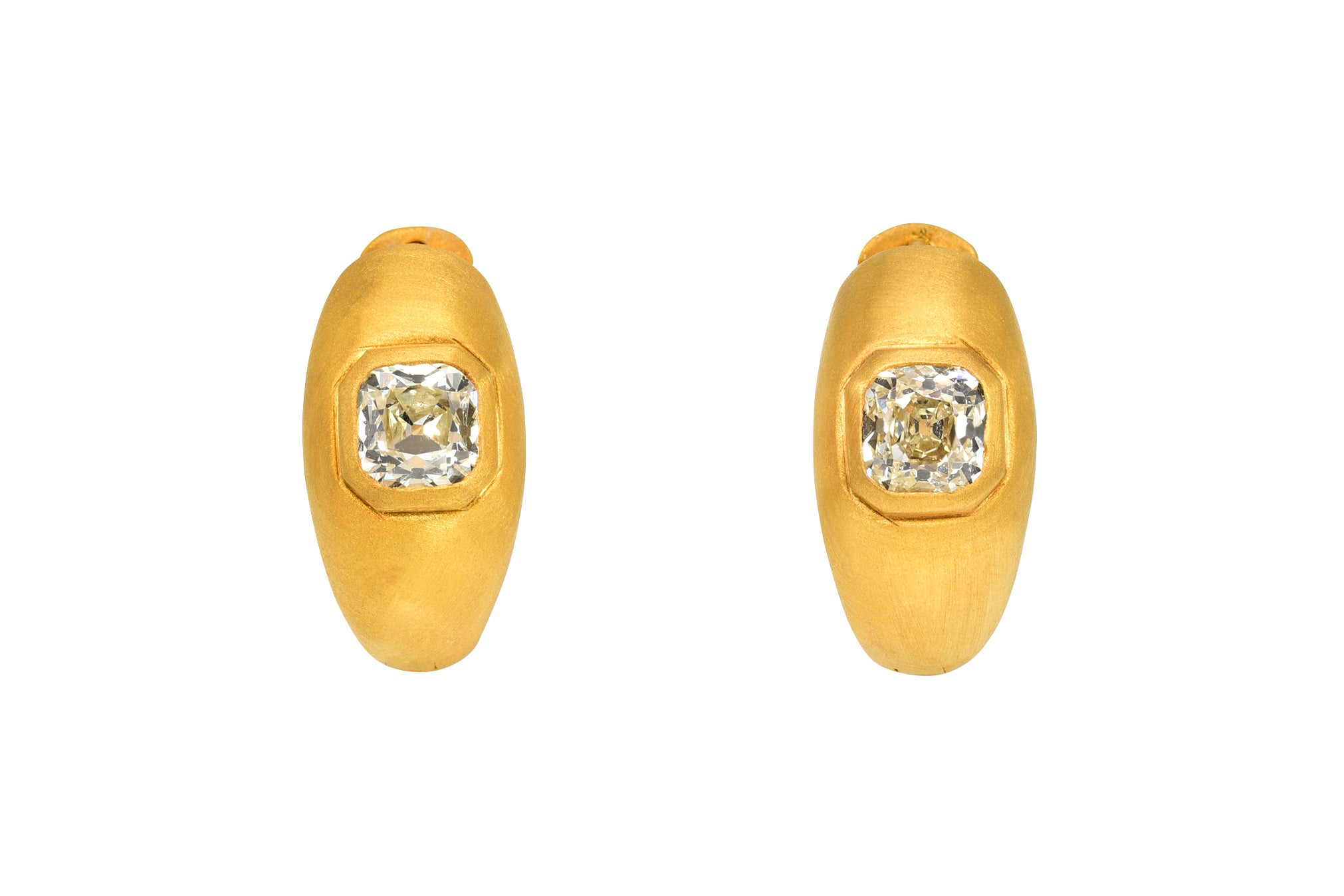 Darius Jewels one of a kind antique Peruzzi diamond ring hoops Fairmined gold 
