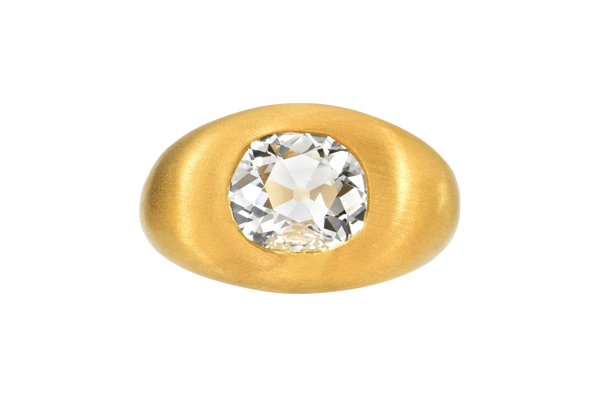 Darius Jewels Daryā Khonsary one of a kind diamond gem signet ring antique old mine cut diamond freeform