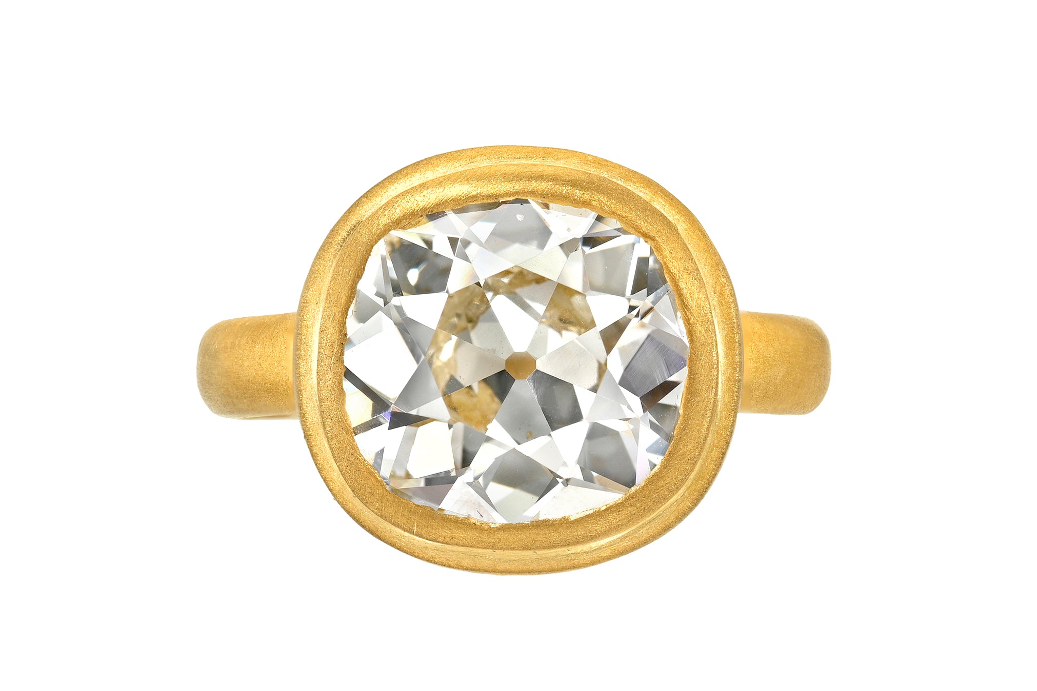 ONE OF A KIND OLD MINE CUT DIAMOND ZIGGURAT GEM SIGNATURE BAND