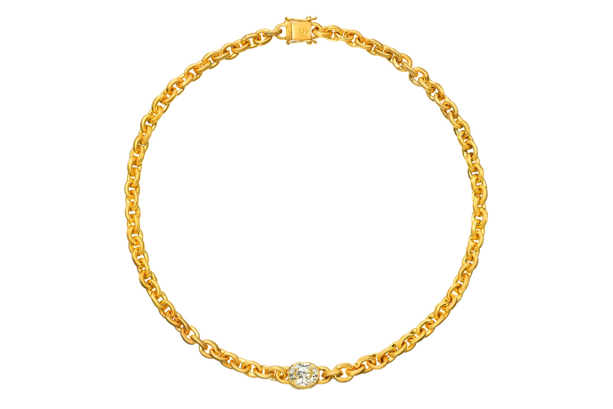ONE OF A KIND OVAL YELLOW DIAMOND OVERSIZED SIGNATURE CHAIN