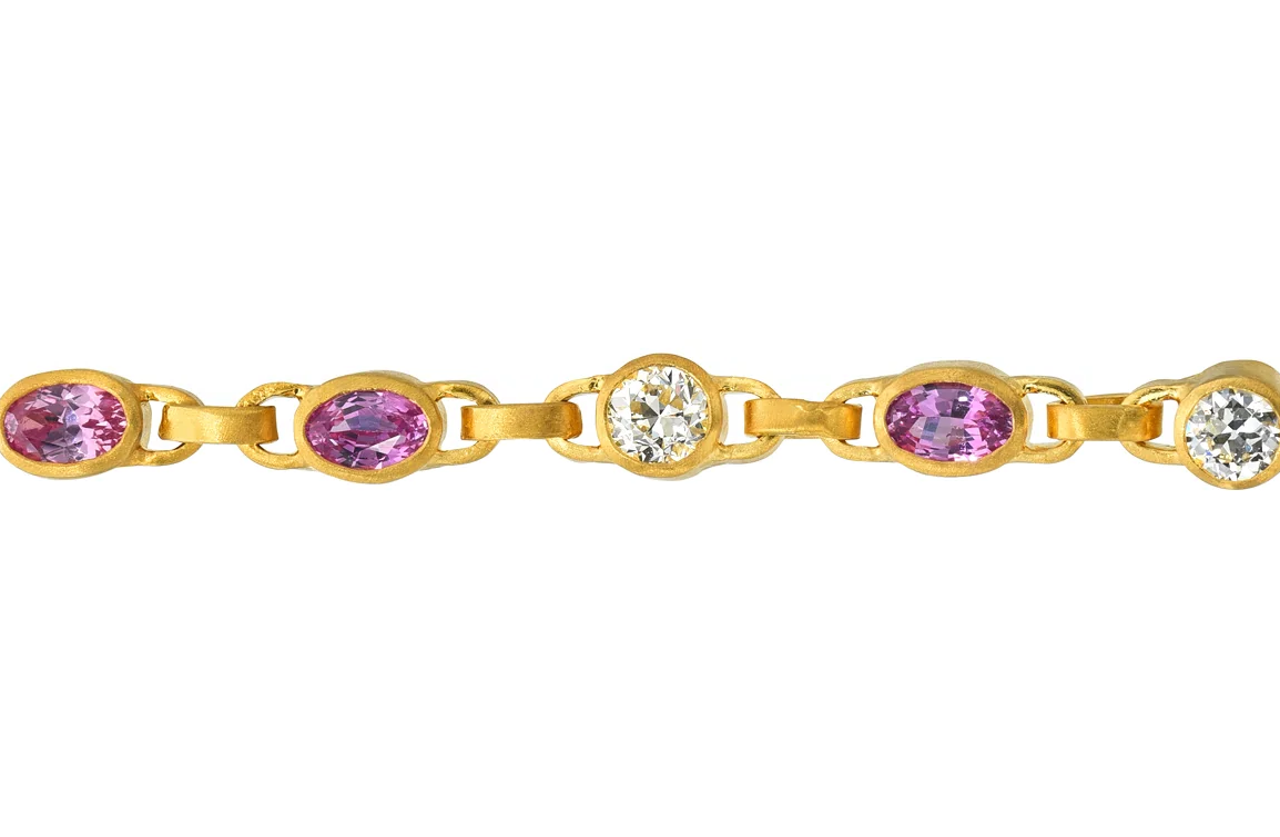 PINK SAPPHIRE & DIAMOND SIGNATURE CHAIN BRACELET