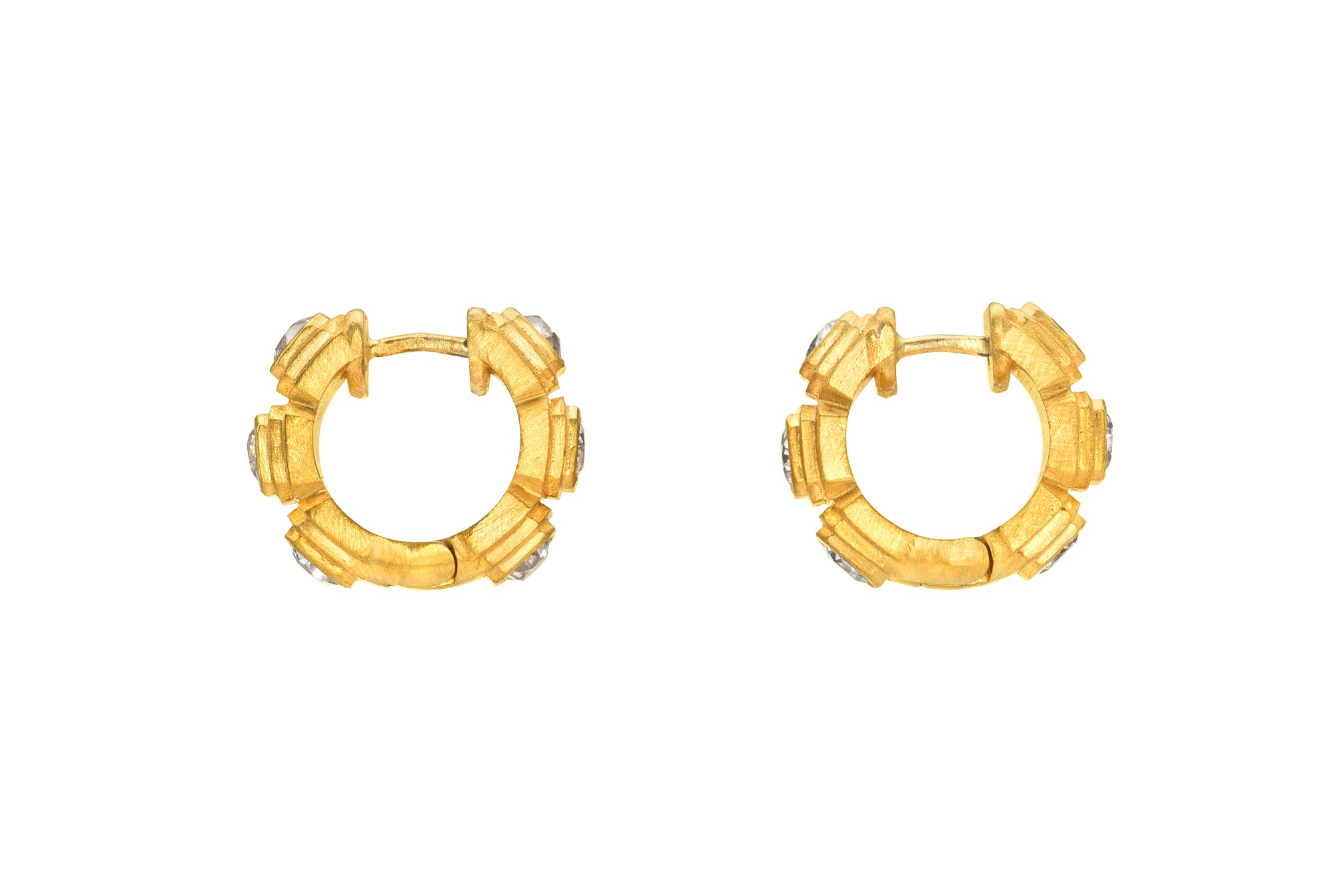 DIAMOND ZIGGURAT ETERNITY HOOPS