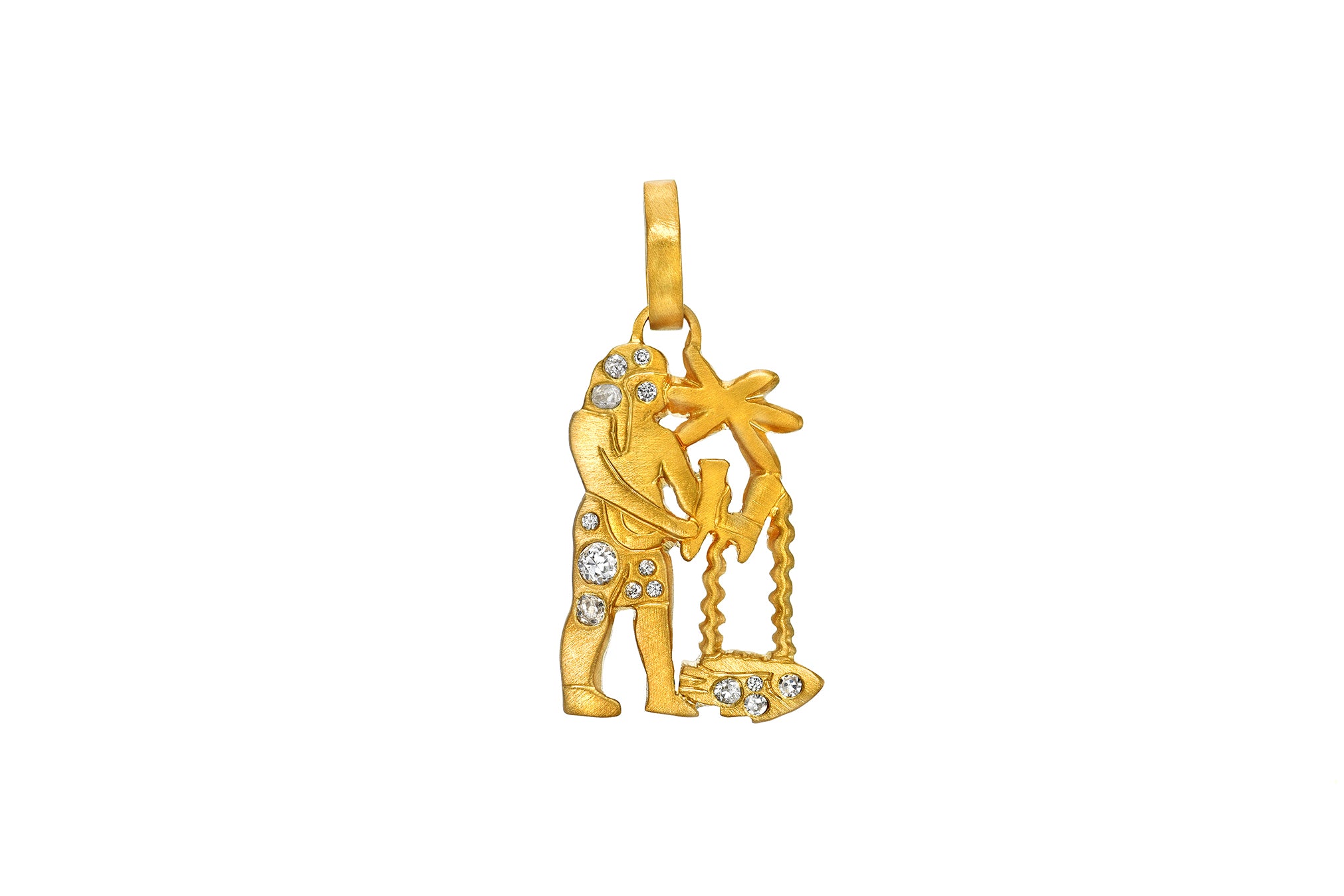 DENDERA ZODIAC DIAMOND AQUARIUS CHARM