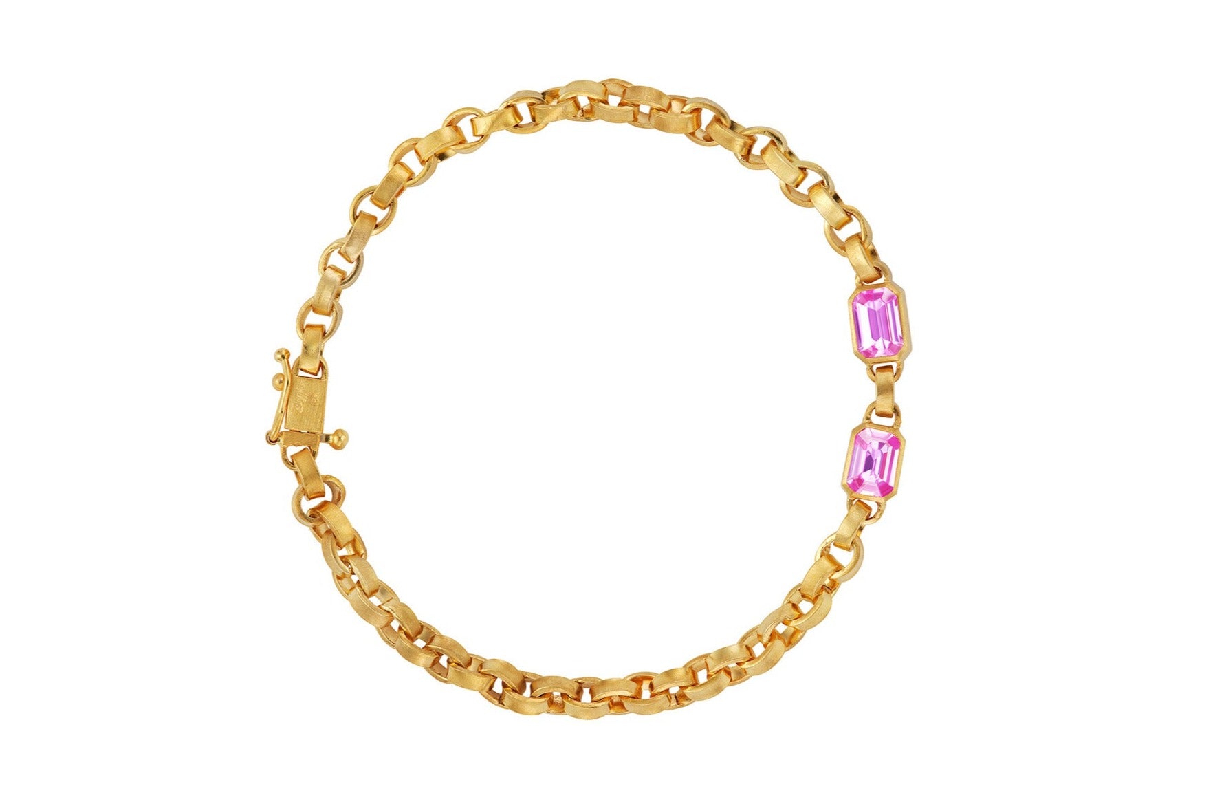 Darius jewels Darius Khonsary double pink sapphire signature chain bracelet