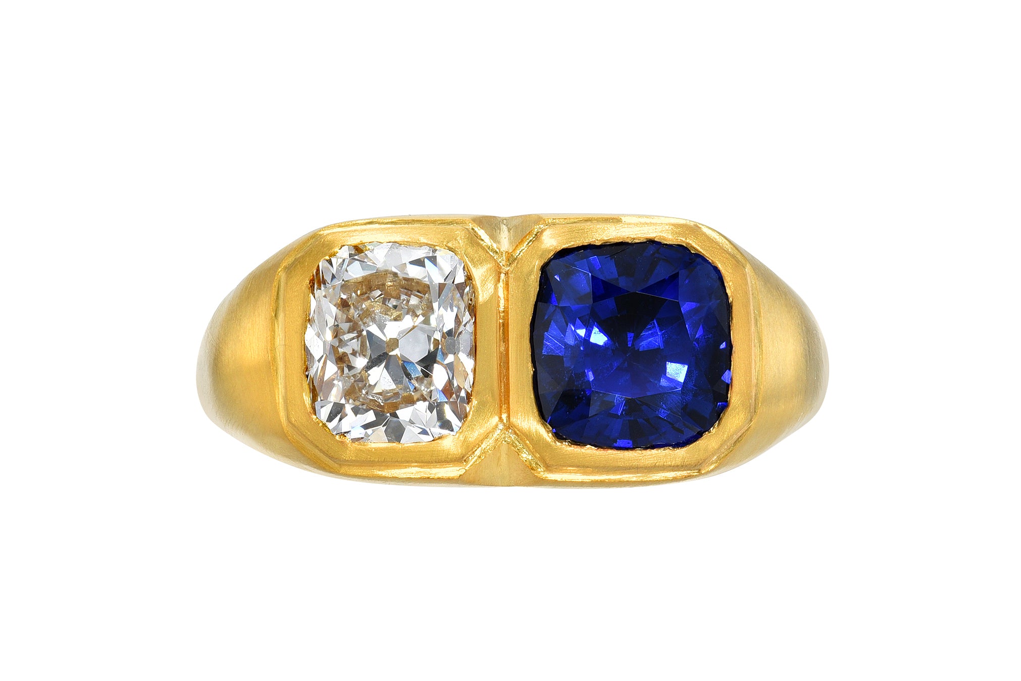 DARIUS JEWELS DARIUS KHONSARY DOUBLE BLUE SAPPHIRE & DIAMOND RING 