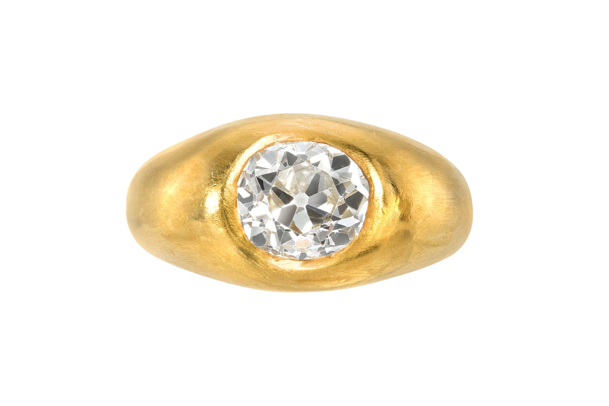 DARIUS JEWELS DARYA KHONSARY ANTIQUE OLD MINE CUT DIAMOND GEM SIGNET RING