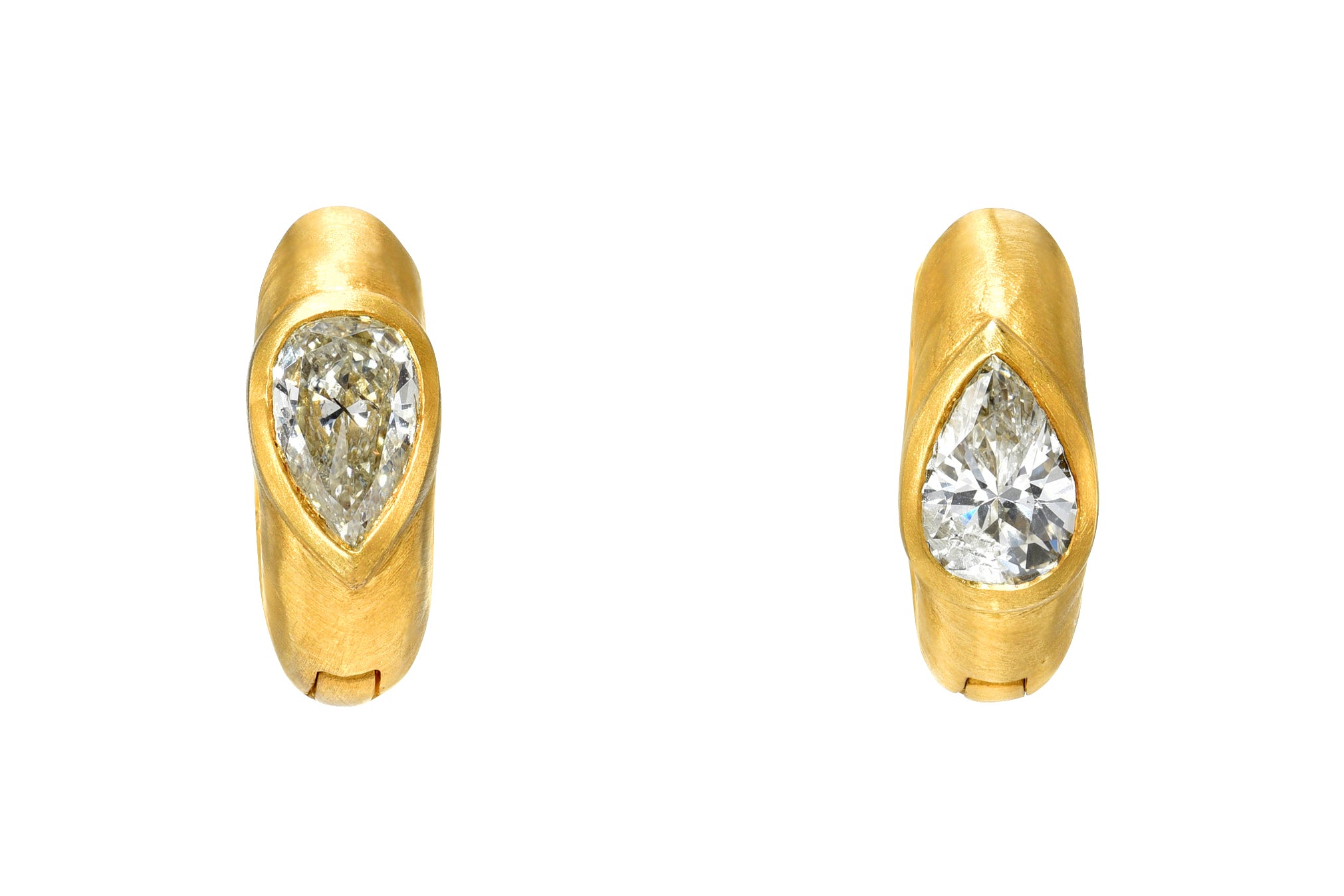 Darius Jewels antique pear diamond signature hoops