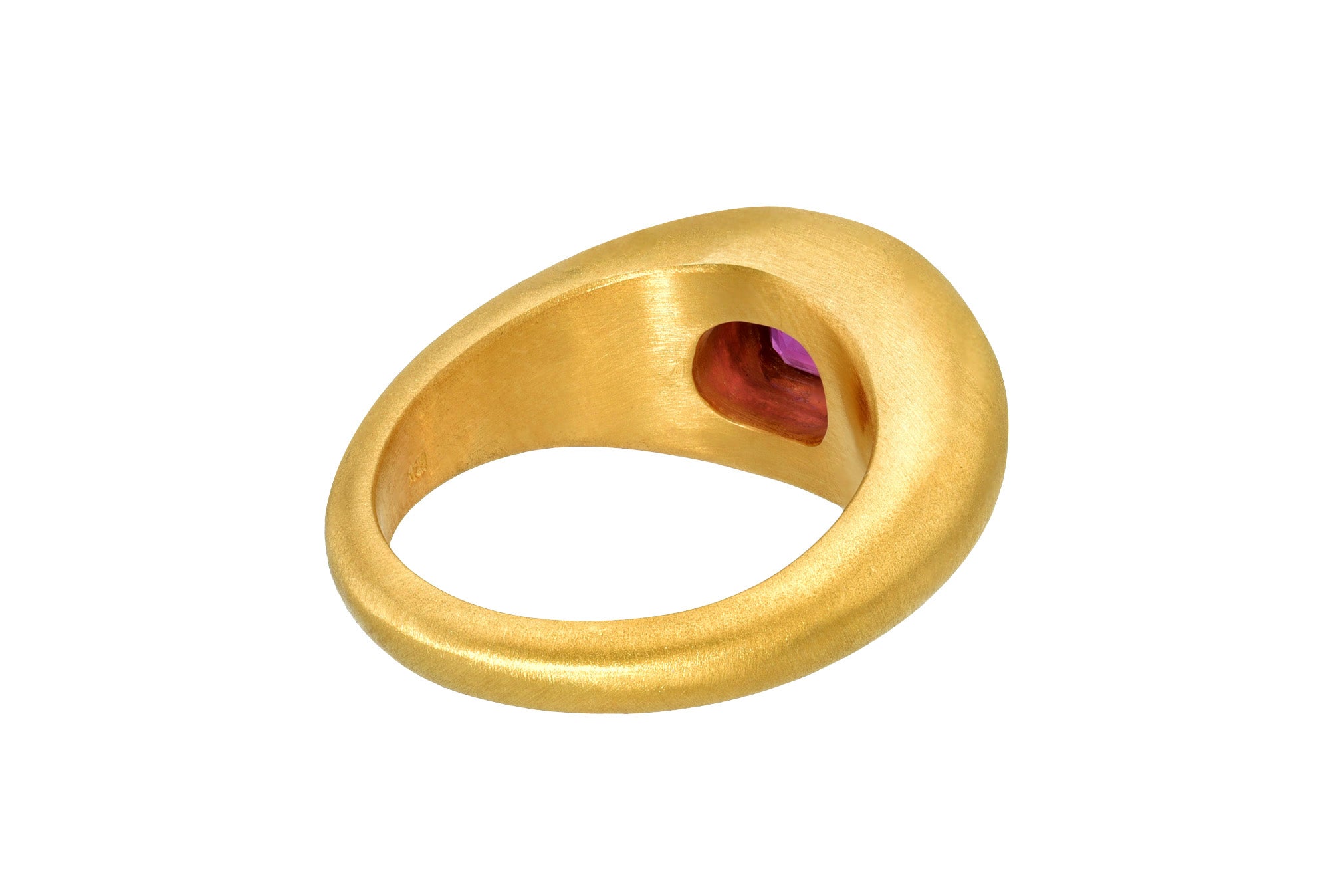 one of a kind emerald cut pink sapphire Darius Jewels gem signet ring