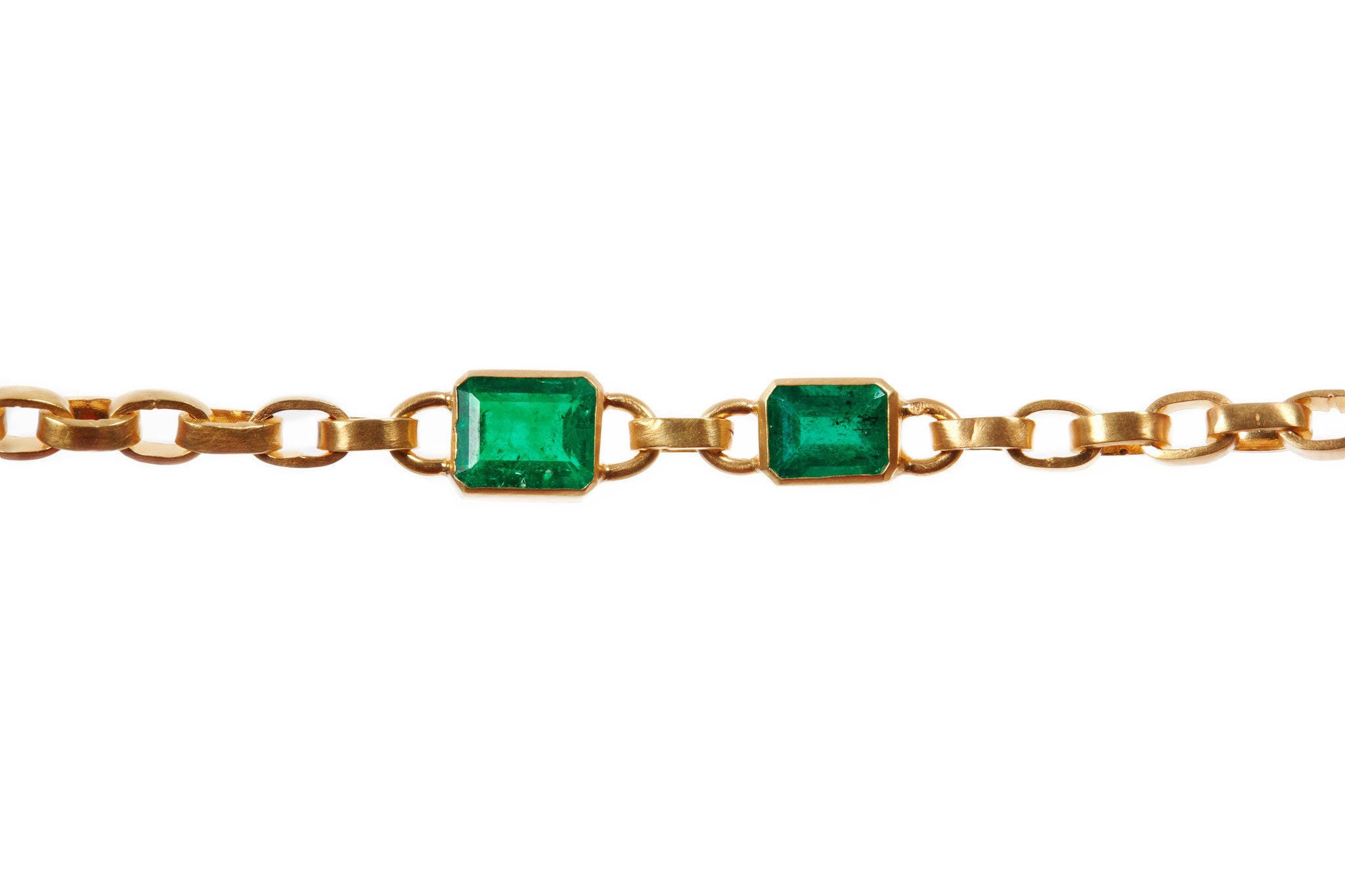 darius jewels hand made fine jewelry double emerald signature chain colombian 18k yellow gold darius khonsary