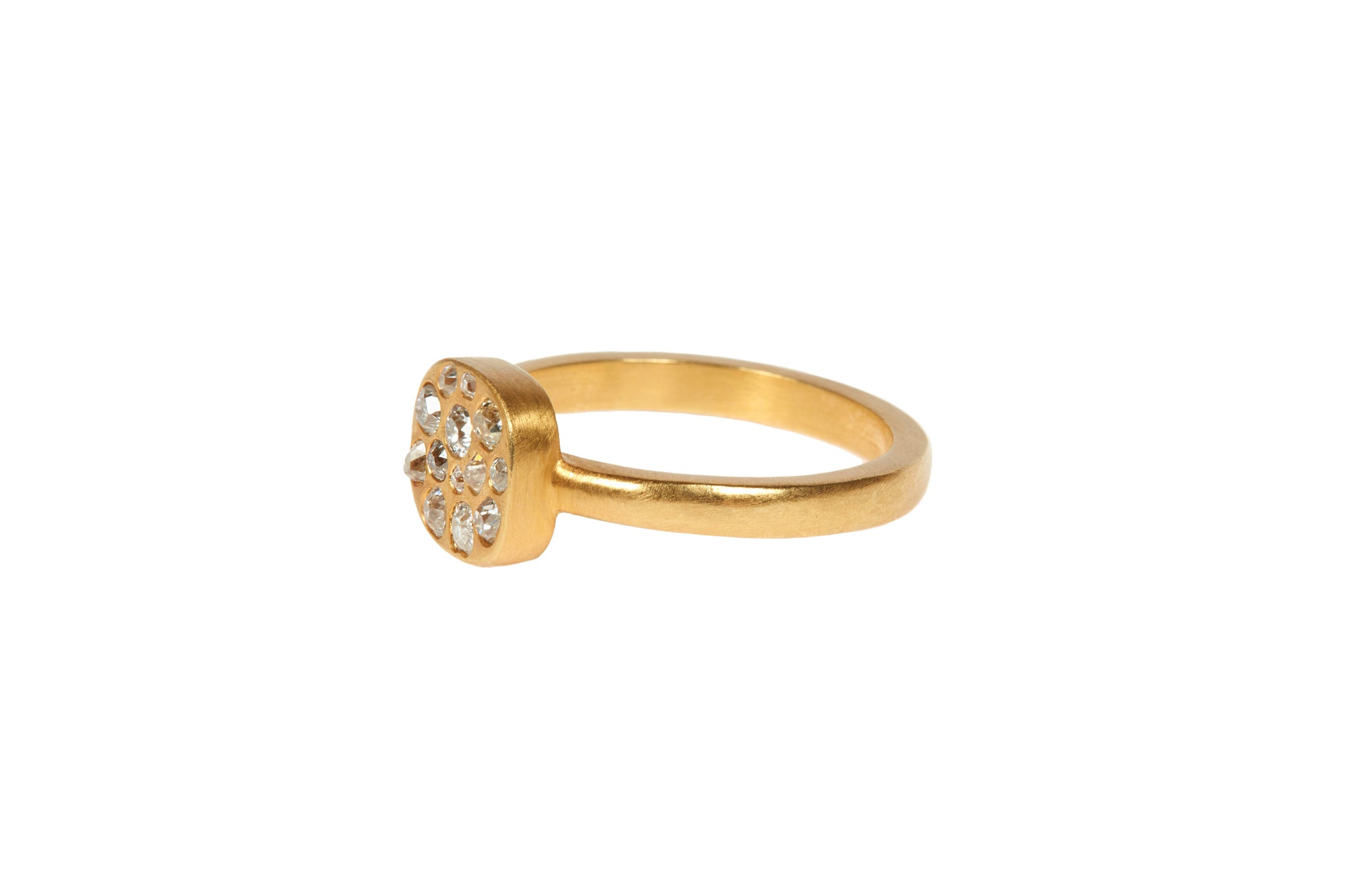darius jewels hand made fine jewelry diamond signet ring v.3 18k yellow gold antique old mine cut diamonds darius khonsary